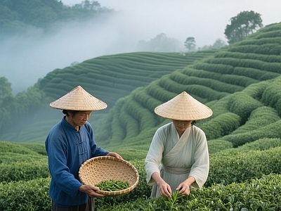 现代其它外景 茶山 采茶