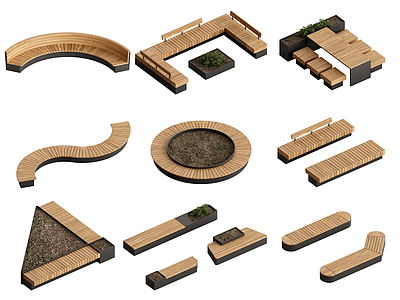 现代景观座椅 现代景观座椅 户外公共座椅 休闲座椅 树池景观座椅