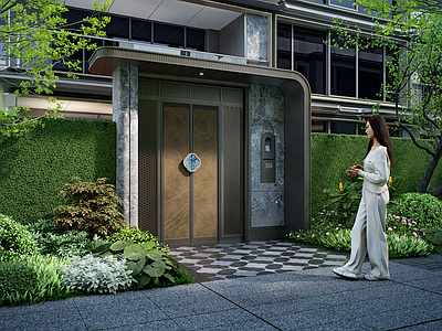 现代入口大门 庭院入口大门 花园庭院门头