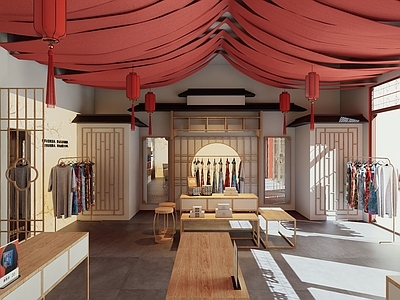 新中式中式其他店铺 新中式文创店 新中式汉服衣装店 汉服文创店 布艺文创 非遗汉服文创