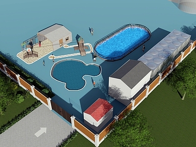 现代学校建筑 校园角 儿童活动区