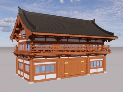 新中式古建筑 新中式 假两层 悬山顶