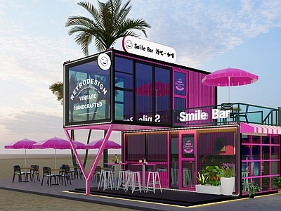 现代商场建筑 网红集装箱 集装箱酒吧