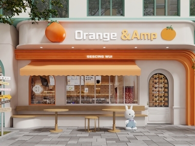 现代奶油门头 卡通门头门面招牌 网红创意门头造型 水果奶茶店门头 商业店铺门头设计 门头门面店铺美陈