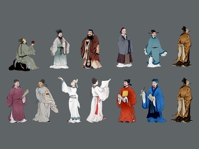 中式新中式其他展厅 古人 人物 剪影 中式