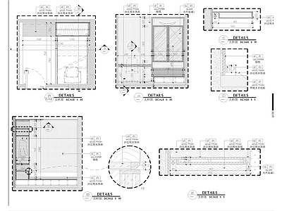 柜体节点 儿童房衣柜榻榻米 施工图