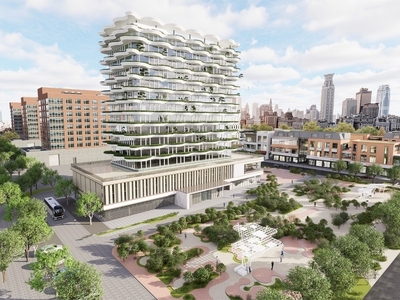 现代高层办公楼 平顶 空中绿化