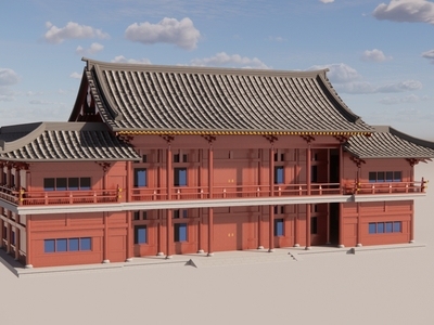 中式古建筑 仿古独栋酒店住宅 自建房 中式民宿 中式酒店 二层建筑