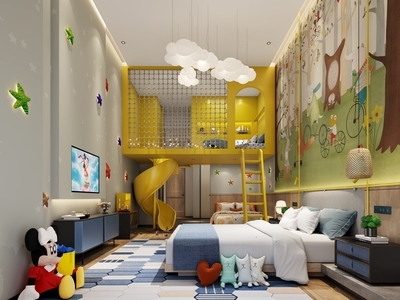 现代亲子酒店客房