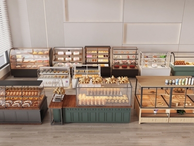 货架 甜品蛋糕面包店 面包蛋糕展示柜 面包店展柜货架 烘焙店货架展柜 面包蛋糕甜甜圈