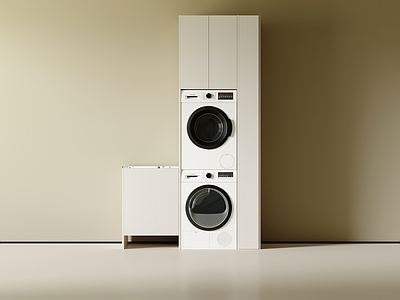现代洗衣机柜 阳台柜 洗衣机柜 洗衣机 烘干机