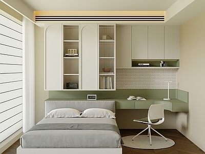 现代通用儿童房 榻榻米儿童房 儿童床 书桌