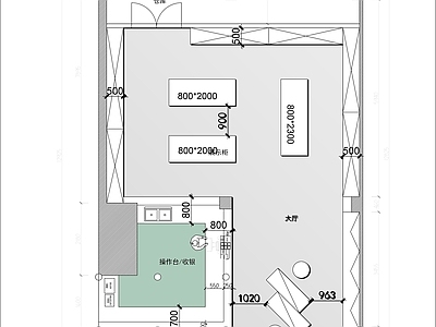 现代奶茶店 小型奶茶店 施工图