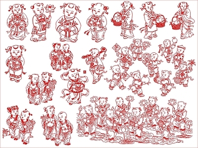 中式人物 中式古风人物插画 施工图