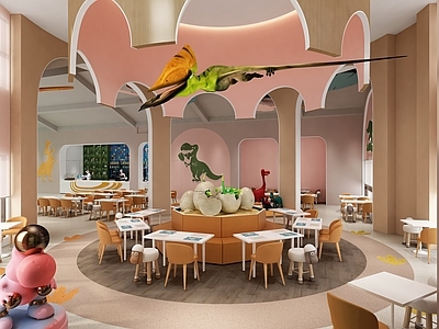 现代极简其他餐饮空间 主题餐厅 恐龙主题餐厅 餐厅 恐龙