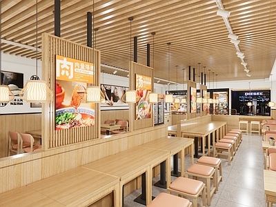 现代快餐店 原木风 简约风快餐店 面馆 面馆店 牛肉面