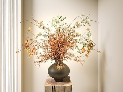 中古花瓶 陶瓷花瓶 花瓶花艺 干枝花艺 新中式花瓶 复古侘寂花艺