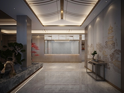 新中式轻奢其他餐饮空间 酒店大厅 明档