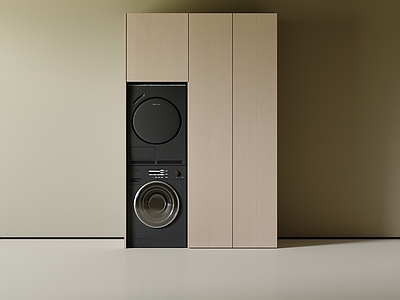 现代中古洗衣机柜 洗衣机柜 洗衣机 阳台柜 烘干机