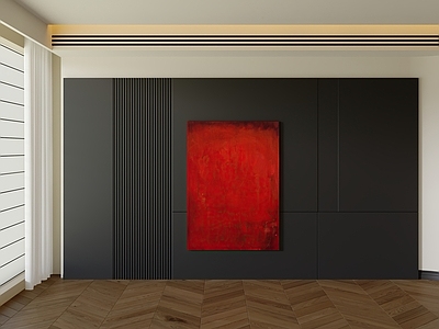 现代意式沙发背景墙 木饰面背景墙 背景墙 客厅沙发背景 挂画
