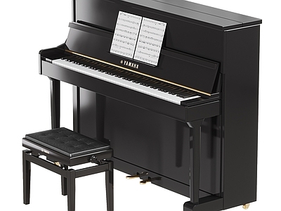 乐器 YAMAHA 现代立式钢琴 烤漆钢琴 钢琴凳 黑色钢琴