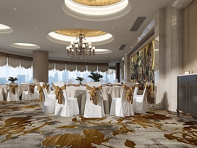 现代宴会厅 酒店宴会厅