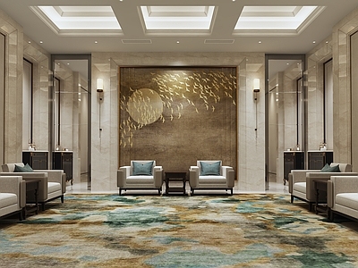 现代酒店 酒店接待厅 贵宾厅