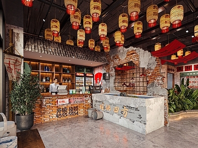 新中式中式火锅店 市井风 火锅店 新中式 市井风火锅店 新中式火锅店