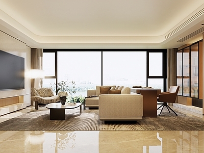 现代家居客厅 minotti 沙发组合 现代客厅 扶手椅