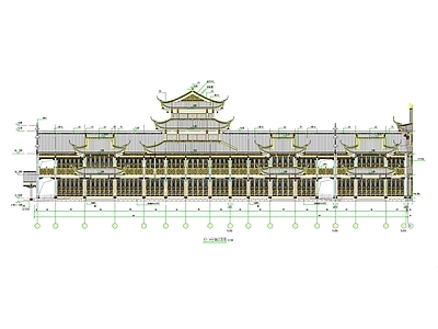 仿古建筑 中式古建古楼 中式仿古楼 古建大门 古建门头 施工图