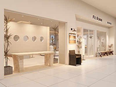 现代奶油服装店 女装店 简约服装店 奶油服装店 现代服装店