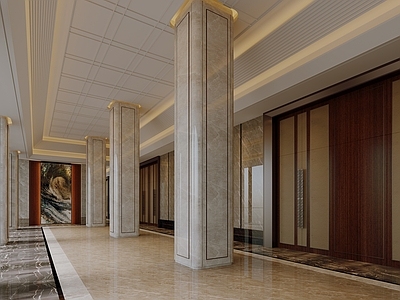 新中式现代宴会厅 新中式宴会前厅