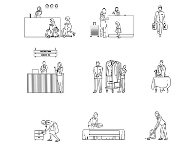 人物 酒店人物场景 施工图