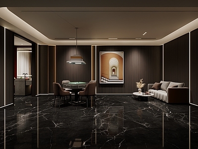 现代轻奢棋牌室 娱乐会所 棋牌室包厢