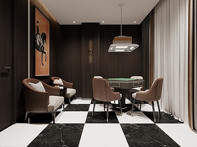 现代轻奢棋牌室 娱乐会所 棋牌室包厢