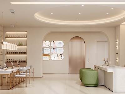 现代美容院 美容院大厅 美容院过道
