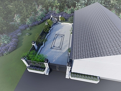 新中式别墅庭院 自建房庭院设计