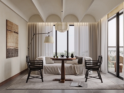 侘寂中古民宿 客厅 会客厅 休闲厅