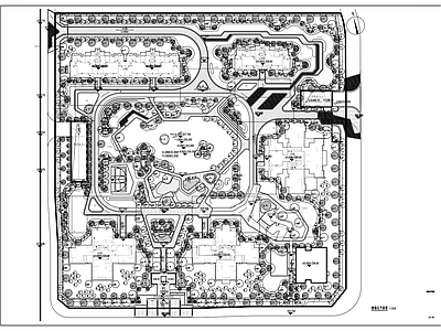 现代庭院 一期住宅景观 施工图