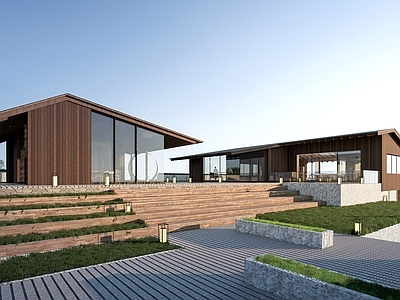 现代其他景观小建筑 现代小公建 商店建筑 咖啡厅建筑 驿站建筑