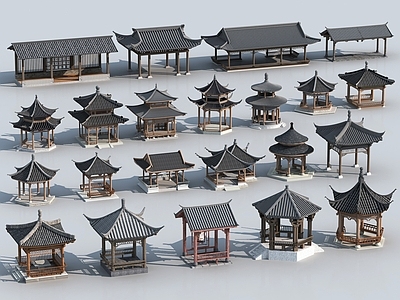 新中式景观亭 新中式亭子组合