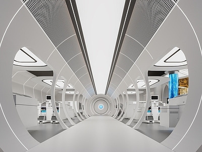 现代极简其他展厅 时光隧道展厅 机械展厅