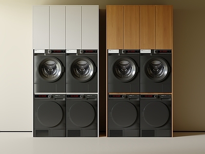 现代中古洗衣机柜 阳台柜 洗衣机 洗衣机柜