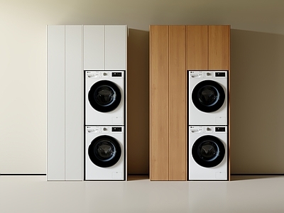 现代中古洗衣机柜 洗衣机柜 洗衣机 阳台柜