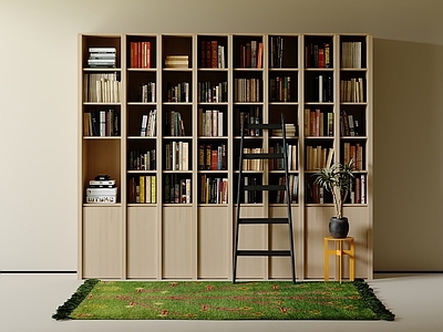现代中古书柜 书房书柜 书柜组合 满墙书柜 成品书柜 开放书柜