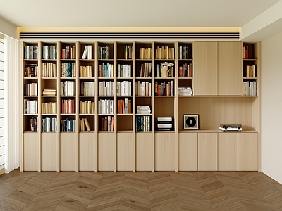 现代中古书柜 书房书柜 成品书柜 满墙书柜 开放书柜 书柜组合