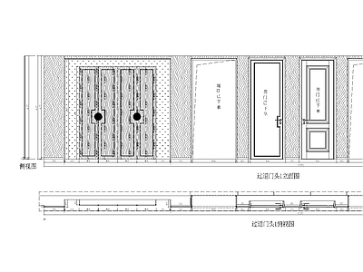 墙面节点 木饰面节点 护墙板 店面侧墙门头 店面门头图 施工图