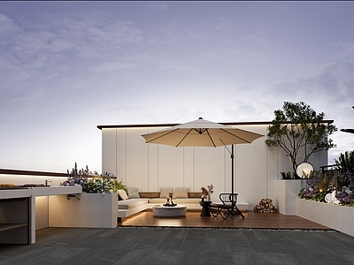 现代阳台 现代家装天台 空中花园 阳台 庭院