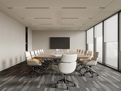 现代会议室 会议桌椅 办公椅