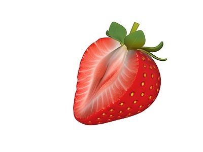 水果蔬菜 切开的草莓 草莓 水果 AIGC